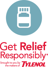 Get relief responsibly by Tylenol icon