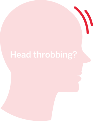 Head throbbing from pain