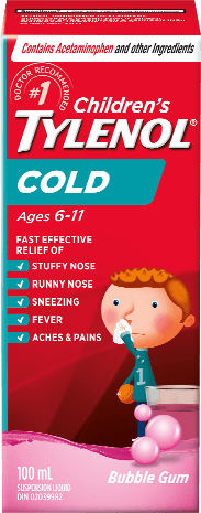 Children's TYLENOL® Cold, Bubble Gum, 100ml