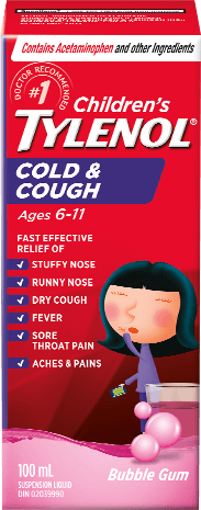 Children's TYLENOL® Cough & Cold, Bubble Gum, 100ml