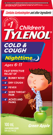 Children's TYLENOL® Cough & Cold Nighttime, Green Apple, 100ml