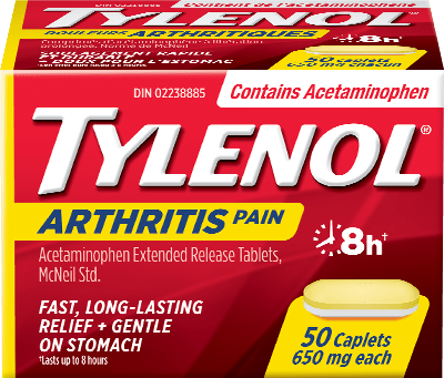 A packet of TYLENOL® Arthritis Pain for Joint Pain Relief 8H, 50 caplets