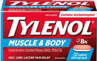 A packet of TYLENOL® Muscle Aches & Body Pain, 72 tablets