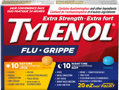 Extra Strength TYLENOL® Flu Daytime & Nighttime, 20 EZ tablets