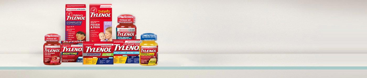 Banner containing various Tylenol products