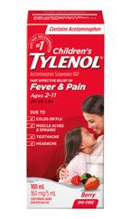 Children's Tylenol for Fever & Pain packaging 