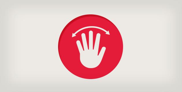 Hand waving stop icon