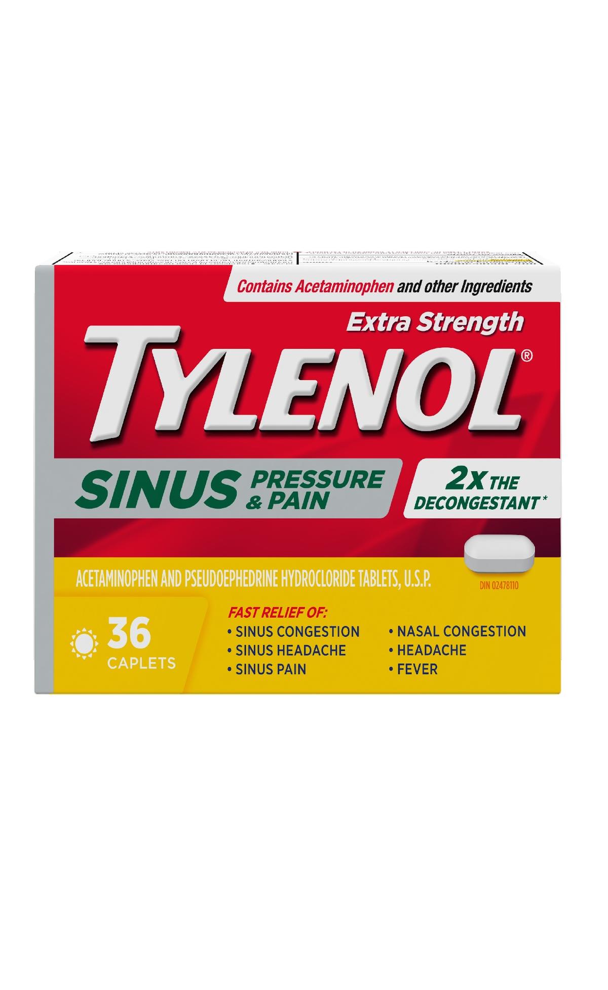 A Packet of Extra Strength Tylenol® Sinus Pressure and Pain, 36 Caplets