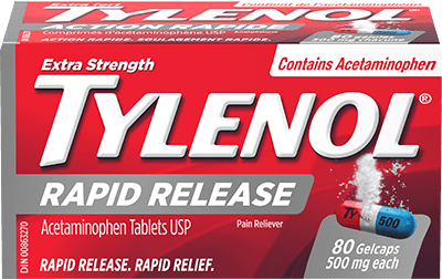 A packet of TYLENOL® Rapid Release Gelcaps for Headache Pain Relief, 80 Gel Tablets