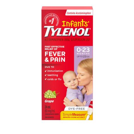 A Packet of Infants' TYLENOL® Drops for 0-23 Months, Dye-free, 80mg