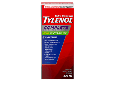 Extra Stength TYLENOL® Complete Cold, Cough & Flu Nighttime Syrup, 270ml