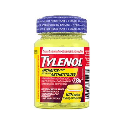 Bottle of TYLENOL® Arthritis Pain Caplets, 100 count, 650 mg each