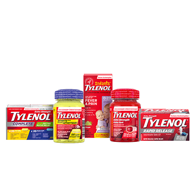 Combination of five TYLENOL® Adult and Children Pain Relief Products