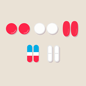 Illustration of different Tylenol pills