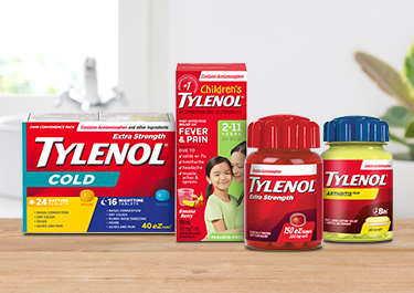 A group of Tylenol products on a table
